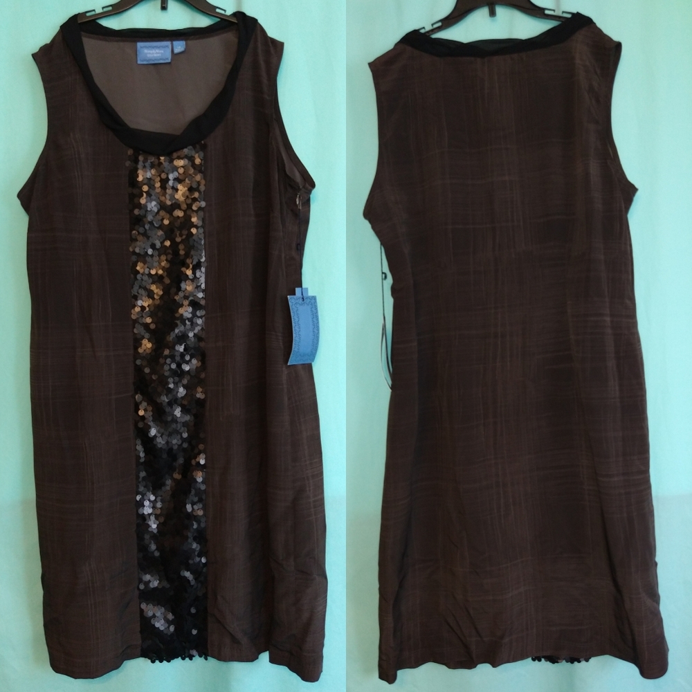 Simply Vera Wang 016 Chalkboard Plaid dress sequin - Picture 9 of 10